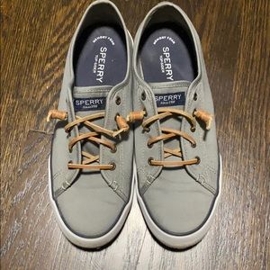 Women’s Sperry gray slip on shoes